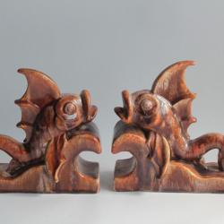 Serre-livres c&eacute;ramique Poissons