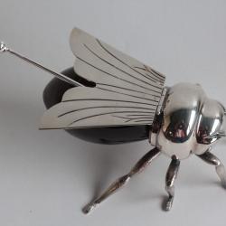 Pot &agrave; miel Abeille m&eacute;tal argent&eacute; Eklington Bee Honey Pot