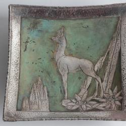 Vide poche dinanderie LOYS Lucha Chamois Art déco