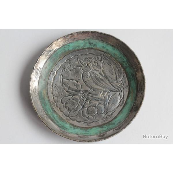 Coupelle dinanderie LOYS Lucha Oiseau Art d�co