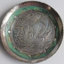 Coupelle dinanderie LOYS Lucha Bateau Art déco