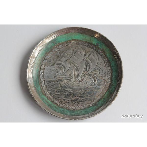 Coupelle dinanderie LOYS Lucha Bateau Art d�co