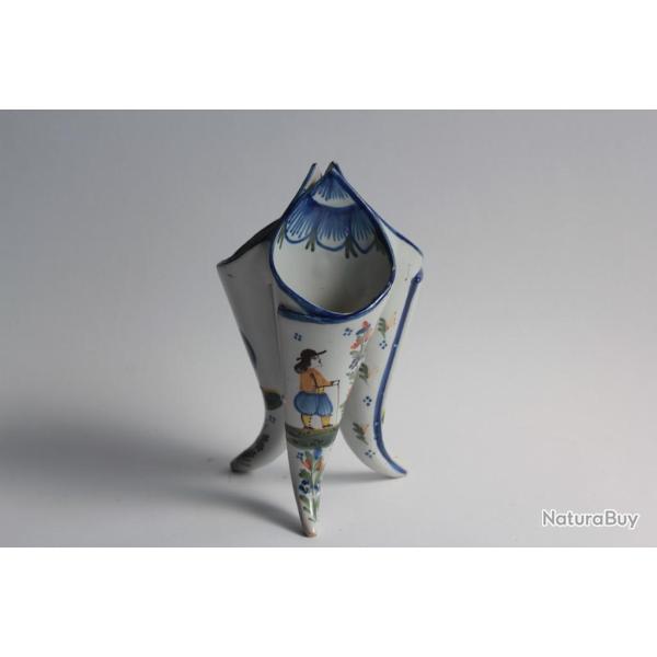 Vase porte-bouquets tripode fa�ence HB Quimper