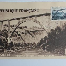 Carte Maximum Viaduc de Garabit Cantal FDC 1952