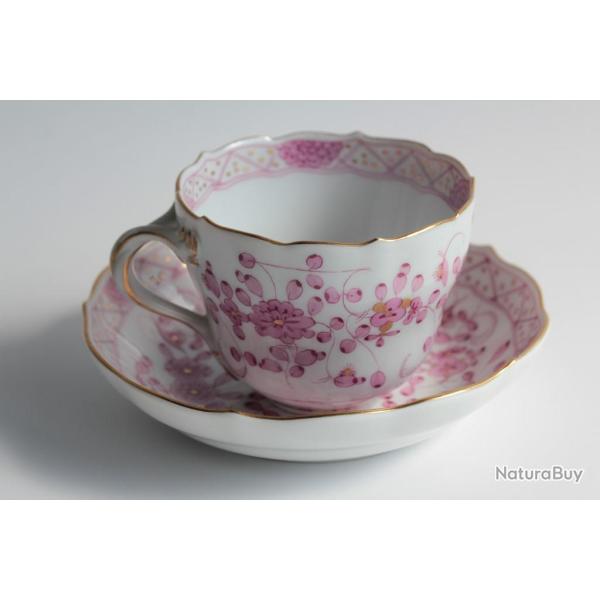 MEISSEN Tasse � caf� porcelaine Indian Flowers XIXe si�cle