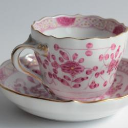 MEISSEN Tasse à café porcelaine Indian Flowers XIXe siècle