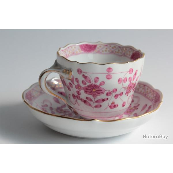 MEISSEN Tasse � caf� porcelaine Indian Flowers XIXe si�cle
