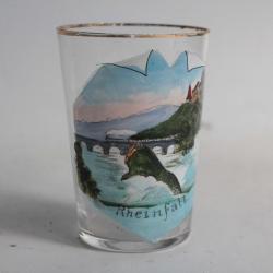 Ancien verre émaillé Souvenir Rheinfall Suisse