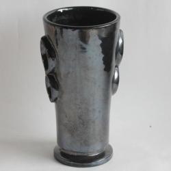 MENELIKA Vase céramique lustrée noire Hélène Amoudruz Charles Imbert