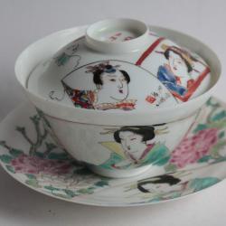 Tasse &agrave; th&eacute; porcelaine fine Japon Gaiwan Eggshell