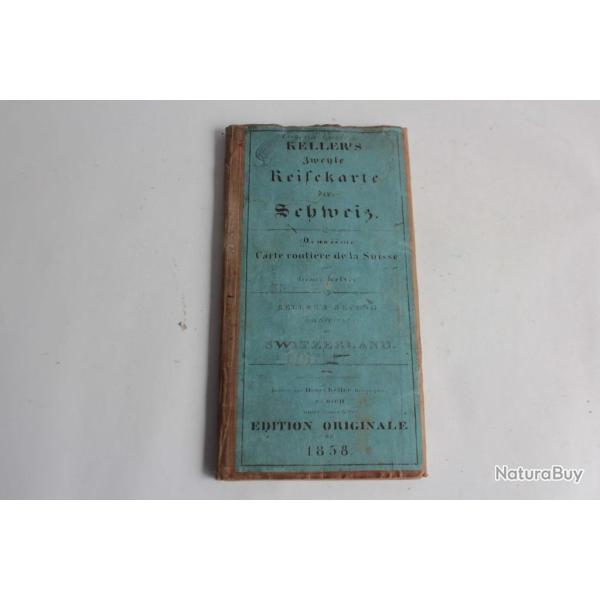 2em Carte routi�re de la Suisse Henri Keller �dition originale 1858