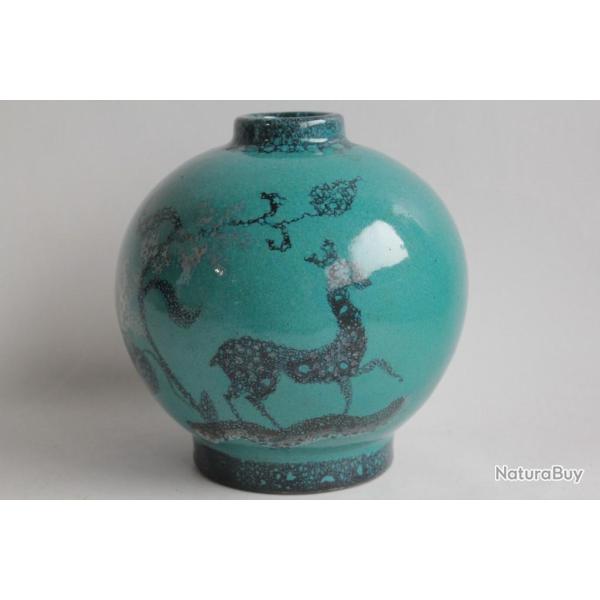 MENELIKA Vase c�ramique Oiseau H�l�ne Amoudruz Charles Imbert