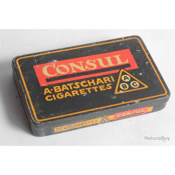 Bo�te � Cigarettes t�le A. Batschari Consul Berne Suisse