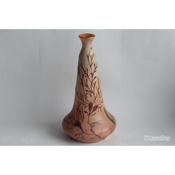 Vase �maill� LEGRAS Algues