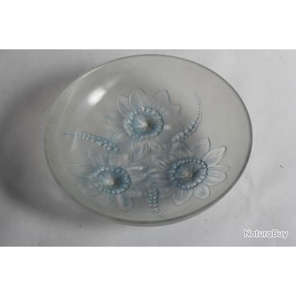 SABINO Coupe verre opalescent An�mones Art d�co