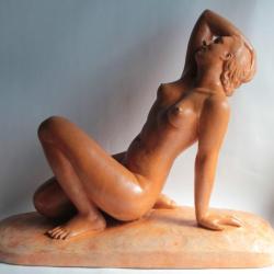 Salvator RIOLO Femme nue terre cuite R. D'Arly Paris