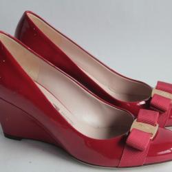 Escarpins compens&eacute;s Salvatore FERRAGAMO Flo rouge T37,5