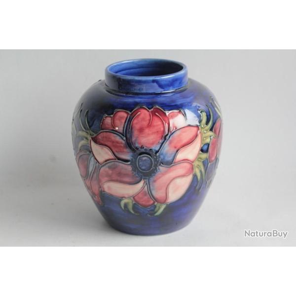 MOORCROFT Vase c�ramique An�mone Angleterre