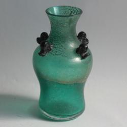 Mario GAMBARO Vase verre Murano Scavo