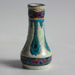 LONGWY Petit Vase &eacute;maux Plume de Paon