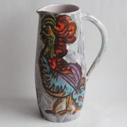 Francis CROCIANI Pichet c&eacute;ramique Coq Vallauris
