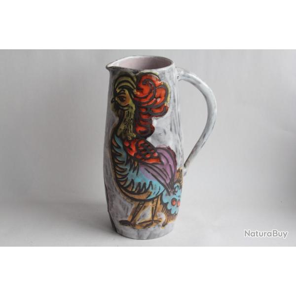 Francis CROCIANI Pichet c�ramique Coq Vallauris