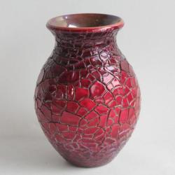Vase craquel&eacute; rouge Gabriella T&ouml;rzs&ouml;k ZSOLNAY Zsolnay Pecs Hongrie
