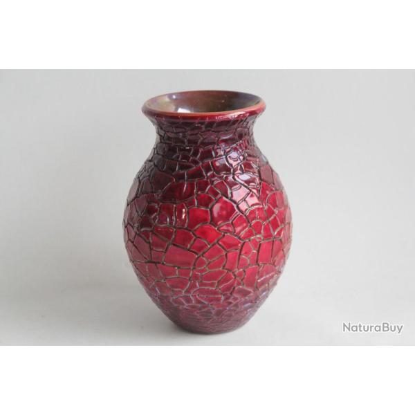 Vase craquel� rouge Gabriella T�rzs�k ZSOLNAY Zsolnay Pecs Hongrie