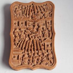 Porte cartes bois sculpt&eacute; Chine XIXe si&egrave;cle