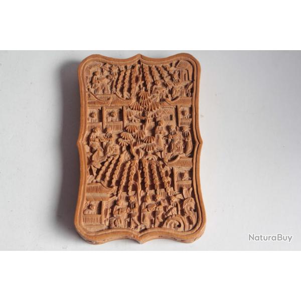 Porte cartes bois sculpt� Chine XIXe si�cle