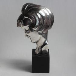 Guido CACCIAPUOTI Sculpture Profil de Femme Art d&eacute;co