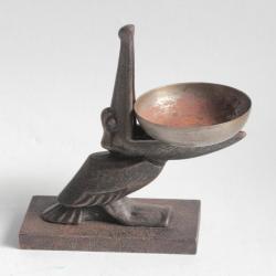 Edgar BRANDT P&eacute;lican Vide-poches Cendrier Art d&eacute;co