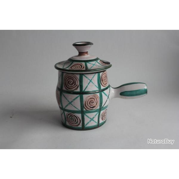 Pot couvert c�ramique Robert PICAULT Vallauris