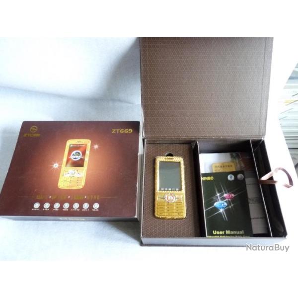 T�l�phone Bijoux ZT669 Mobile ZTC SHINBO Gold Or