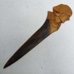 Coupe papier bois Art populaire