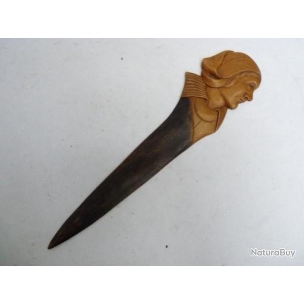 Coupe papier bois Art populaire