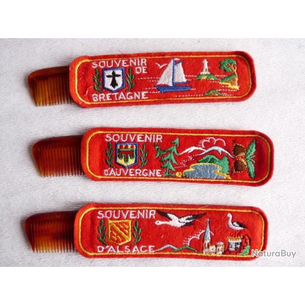 Ensemble �tui � peigne brod� Alsace Auvergne Bretagne