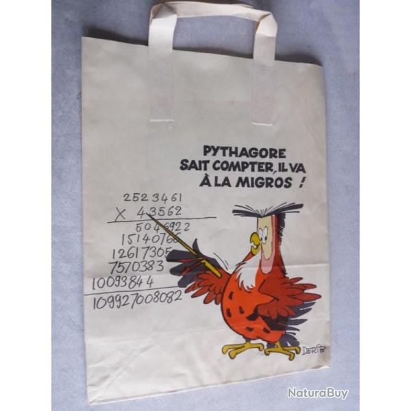 Ancien Sac papier illustr� publicitaire publicit� DERIB Pythagore