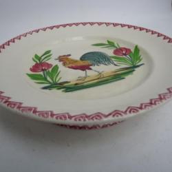 Coupe Fa&iuml;ence LONGWY Coq