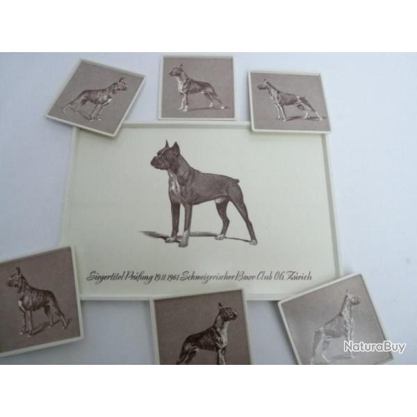 Plateau + dessous de verres Boxer - Club 1961 chiens