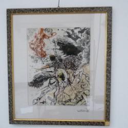 SALVADOR DALI S&eacute;rigraphie sur soie Dulcin&eacute;e tirage limit&eacute;