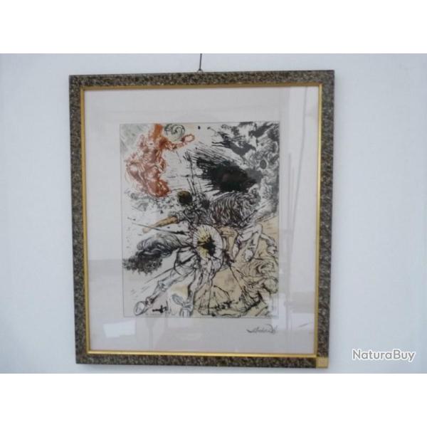 SALVADOR DALI S�rigraphie sur soie Dulcin�e tirage limit�