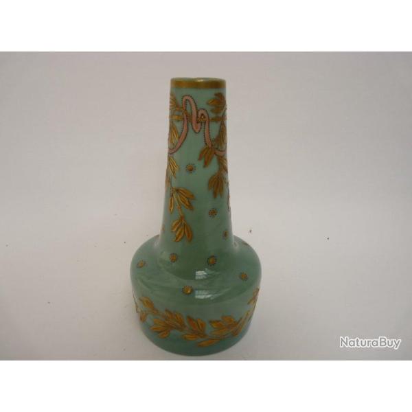 Vase p�te de verre �maill�e Legras St Denis Art nouveau