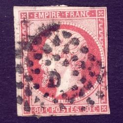 Timbre France Napol&eacute;on III n&deg;17 80c. oblit&eacute;r&eacute; 1853