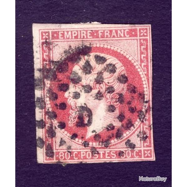Timbre France Napol�on III n�17 80c. oblit�r� 1853