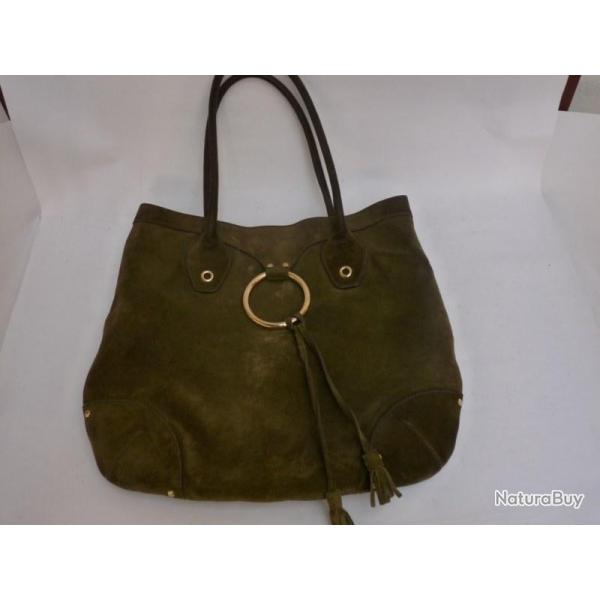 Sac � main CAR SHOE daim vert bronze