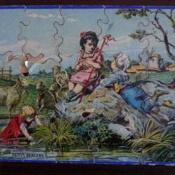 Ancien Puzzle chromo sur bois Fin XIXe si&egrave;cle