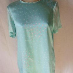 ESCADA Blouse soie bleue v&ecirc;tements femme mode vintage T 38