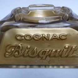 Cendrier publicitaire Cognac Bisquit verre &eacute;glomis&eacute;