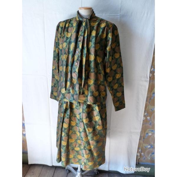 Ensemble chemisier + jupe soie LANVIN